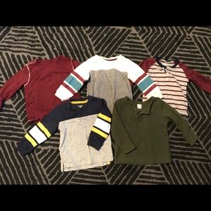 5 long sleeve shirt bundle: rugby and stripes